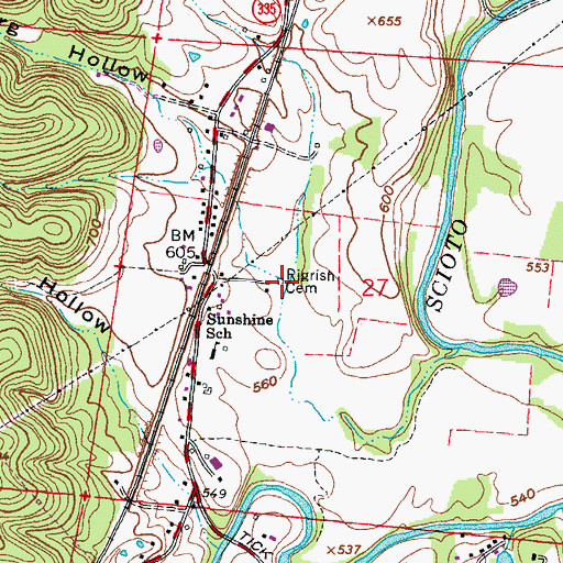 Topographic Map of Rigrish Cemetery, OH