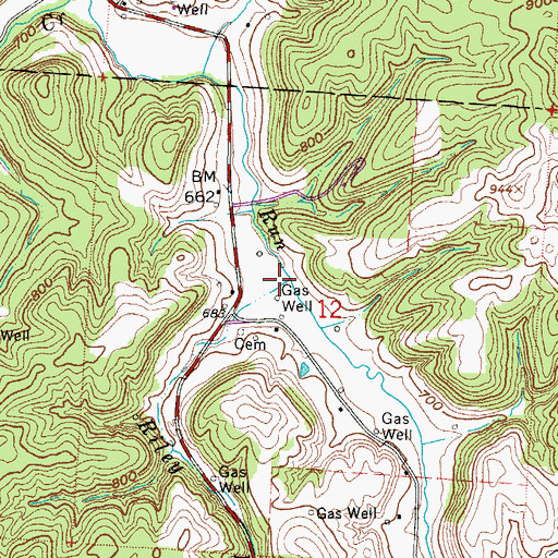Topographic Map of Riley Run, OH