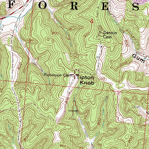 Topographic Map of Robinson Cemetery, OH