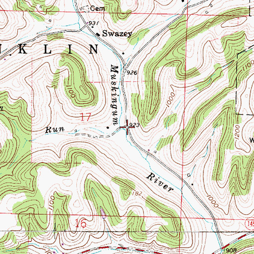 Topographic Map of Robinson Run, OH