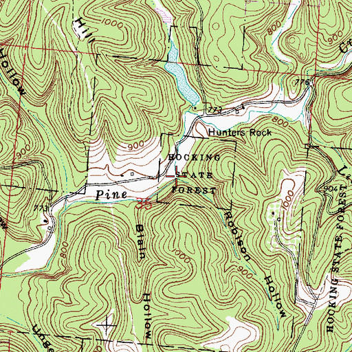 Topographic Map of Robison Hollow, OH