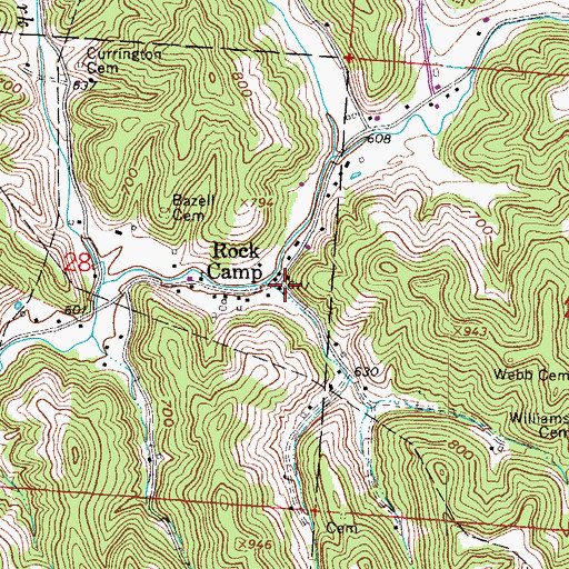 Topographic Map of Rock Camp, OH