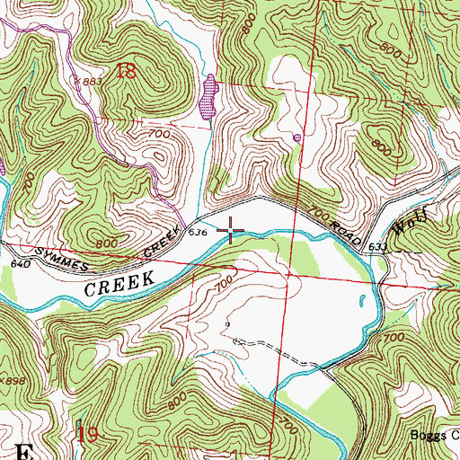 Topographic Map of Rocky Fork, OH