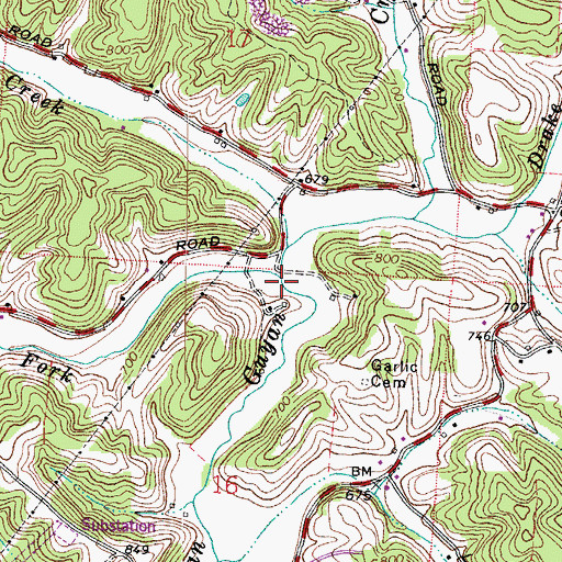 Topographic Map of Rocky Fork, OH