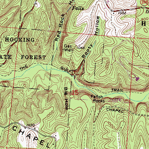 Topographic Map of Rooty Hollow, OH