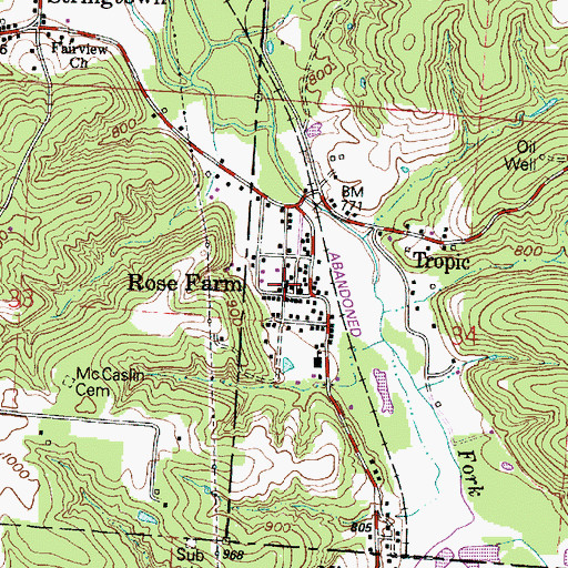 Topographic Map of Rose Farm, OH