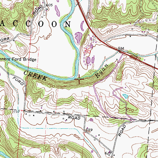 Topographic Map of Ryan Run, OH