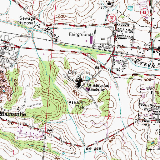 Topographic Map of Saint Aloysius Academy, OH