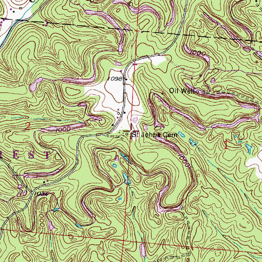 Topographic Map of Saint Johns Cemetery, OH