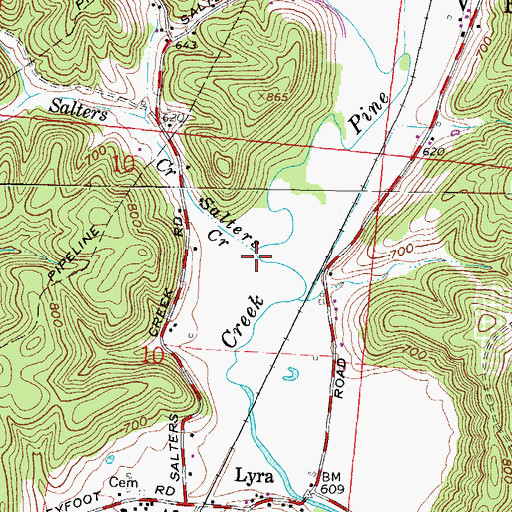 Topographic Map of Salters Creek, OH