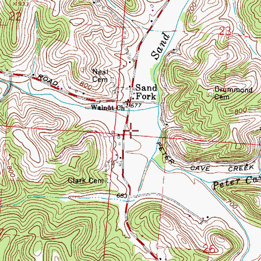 Topographic Map of Sand Fork, OH