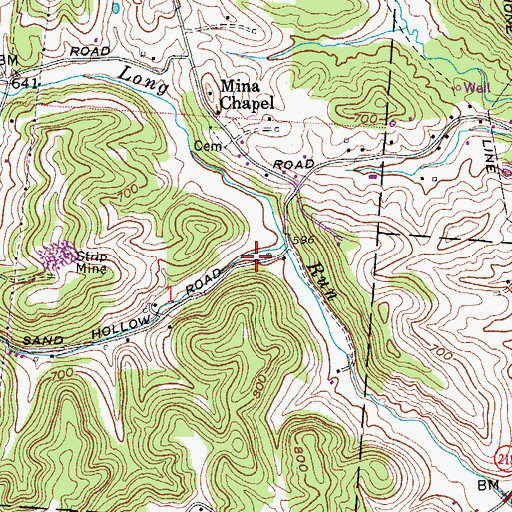 Topographic Map of Sand Hollow, OH