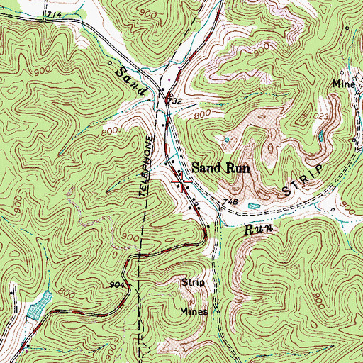 Topographic Map of Sand Run, OH