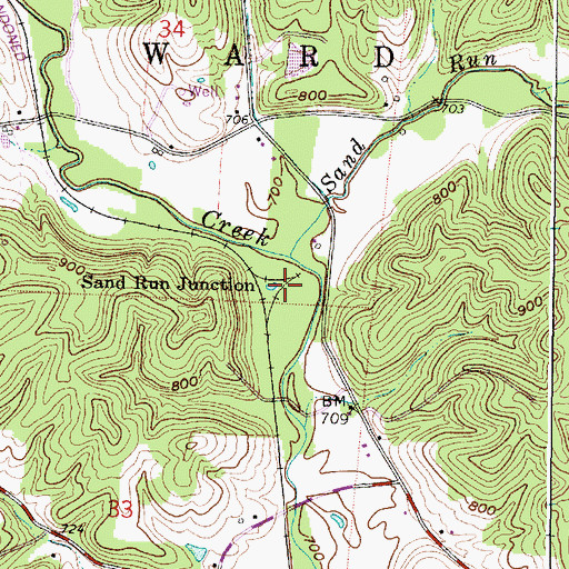Topographic Map of Sand Run Junction, OH
