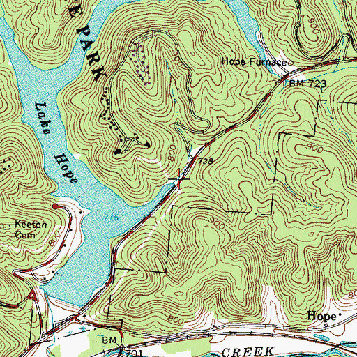 Topographic Map of Sandy Run, OH