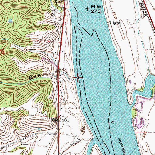 Topographic Map of Sardis Run, OH