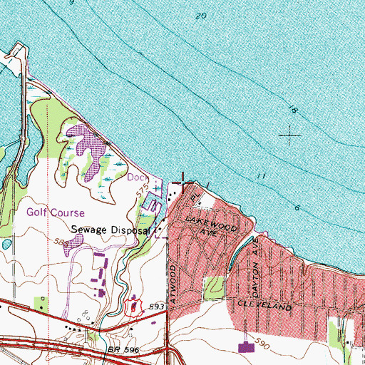 Topographic Map of Sawmill Creek, OH