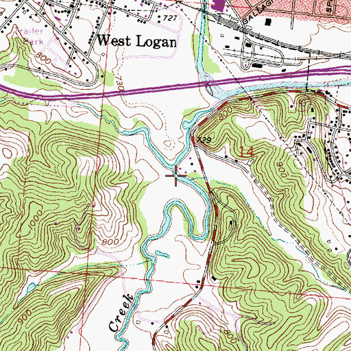 Topographic Map of Scott Creek, OH