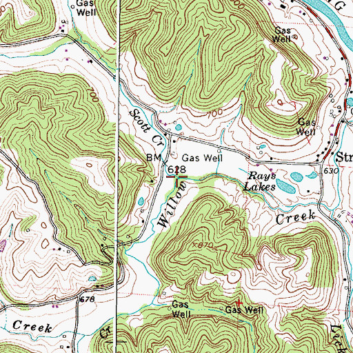 Topographic Map of Scott Creek, OH