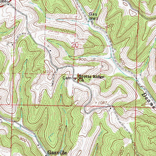 Topographic Map of Scotts Ridge Church, OH