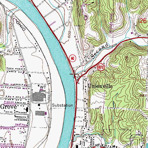 Topographic Map of Second Creek, OH