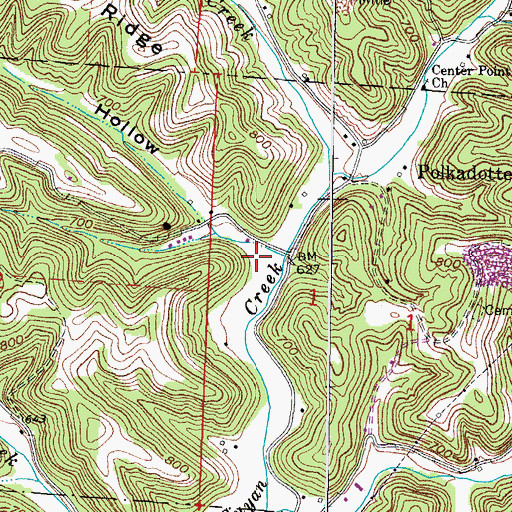 Topographic Map of Shebear Hollow, OH