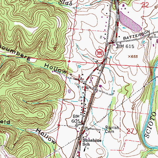 Topographic Map of Shoumberg Hollow, OH