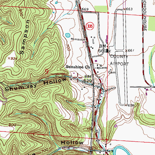 Topographic Map of Shumway Hollow, OH