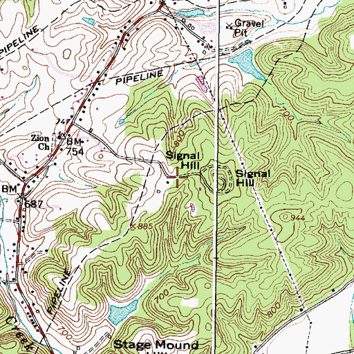 Topographic Map of Signal Hill, OH