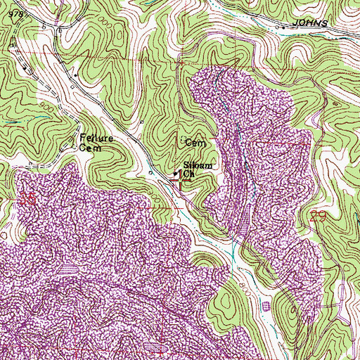 Topographic Map of Siloam Cemetery, OH