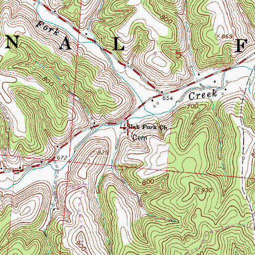 Topographic Map of Slab Fork Church, OH