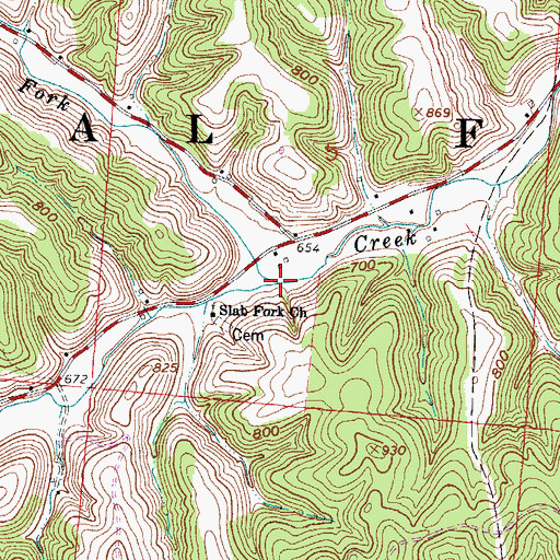 Topographic Map of Slab Fork Johns Creek, OH