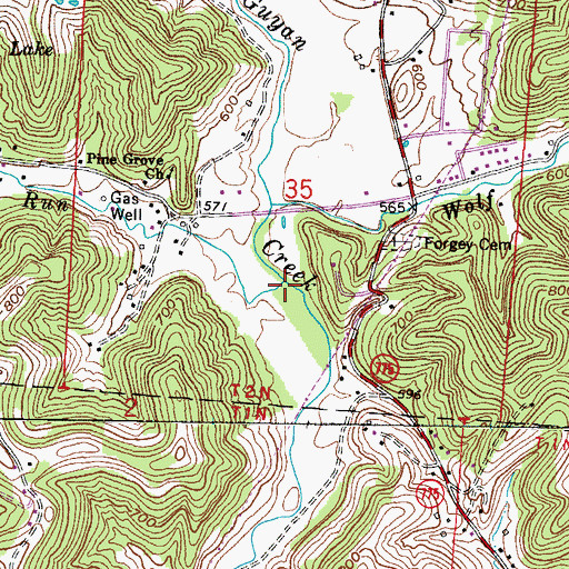 Topographic Map of Slate Run, OH
