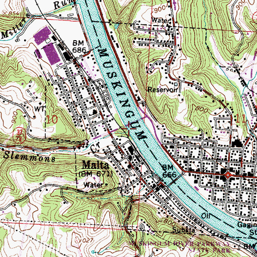 Topographic Map of Slemmons Creek, OH