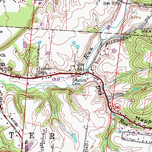Topographic Map of Slocum Cemetery, OH