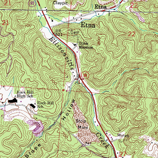Topographic Map of Slope Hollow, OH