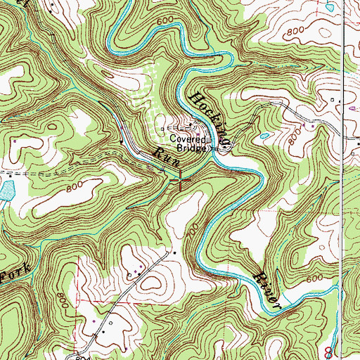 Topographic Map of South Fork Laurel Run, OH