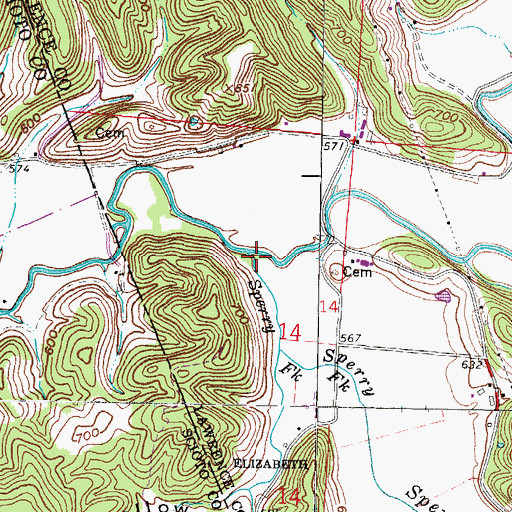 Topographic Map of Sperry Fork, OH