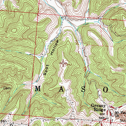 Topographic Map of Spot Hollow, OH