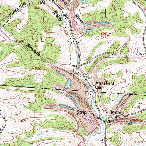 Topographic Map of Spring Branch, OH