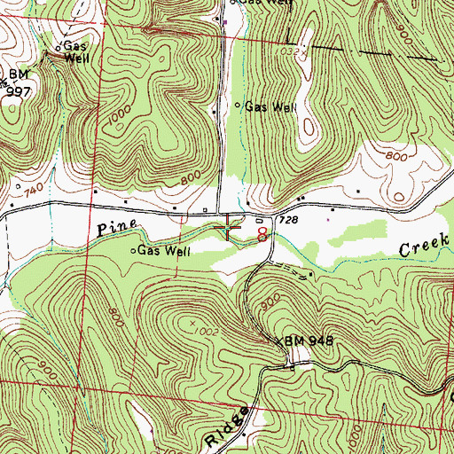 Topographic Map of Spruce Run, OH