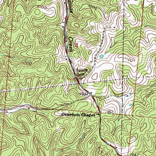 Topographic Map of Spunk Cemetery, OH
