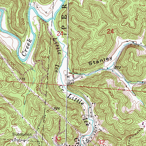 Topographic Map of Stanley Hollow, OH