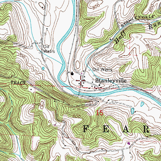 Topographic Map of Stanleyville, OH