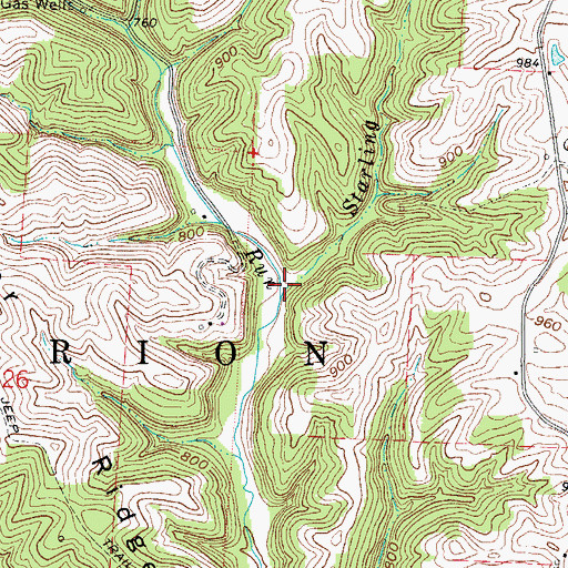Topographic Map of Starling Run, OH