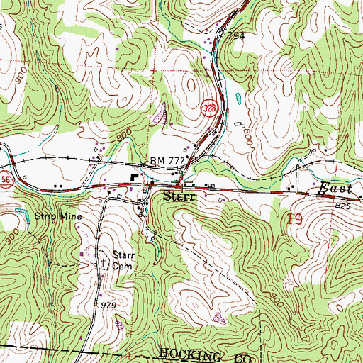 Topographic Map of Starr, OH