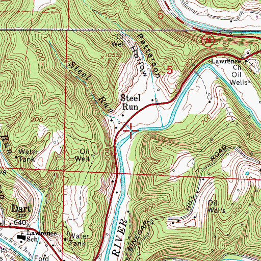 Topographic Map of Steel Run, OH