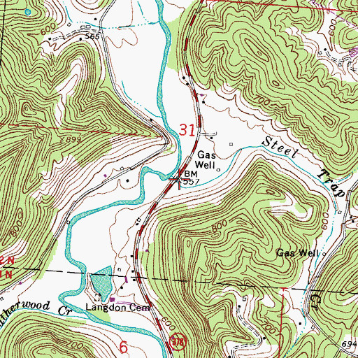 Topographic Map of Steel Trap Creek, OH