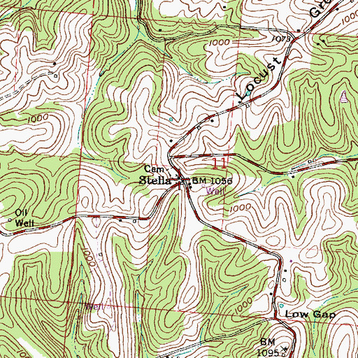 Topographic Map of Stella, OH