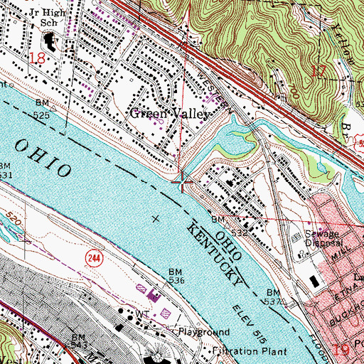 Topographic Map of Storms Creek, OH